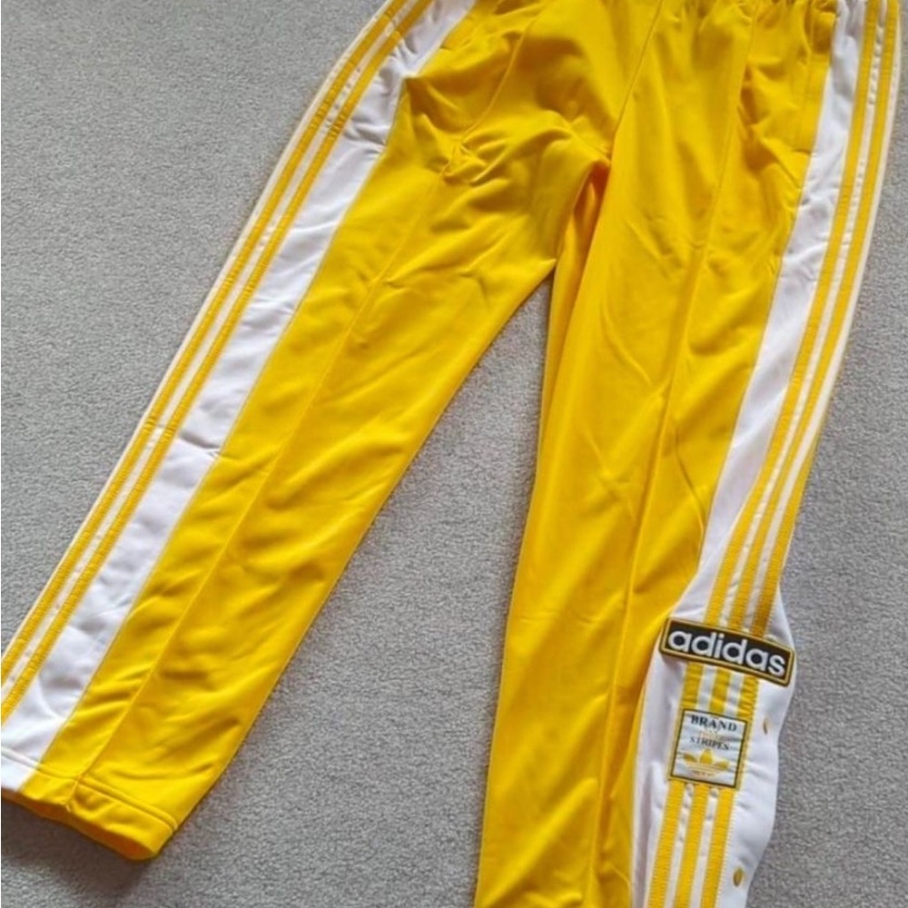 Adidas Yellow and White Sweatpants